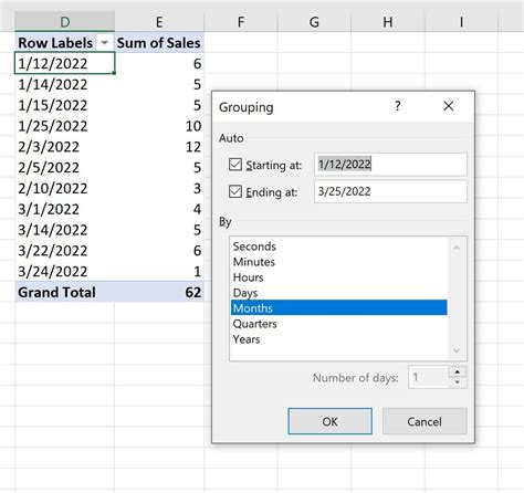 Excel Group by Month Example