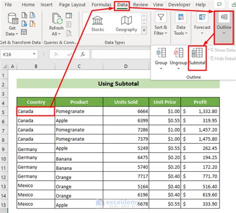 Excel Grouping Options