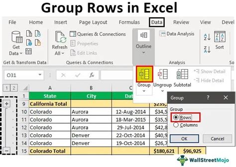 Grouping Rows by Cell Value in Excel