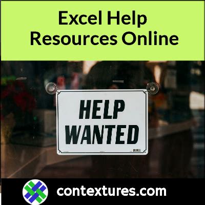 Excel Help Resources