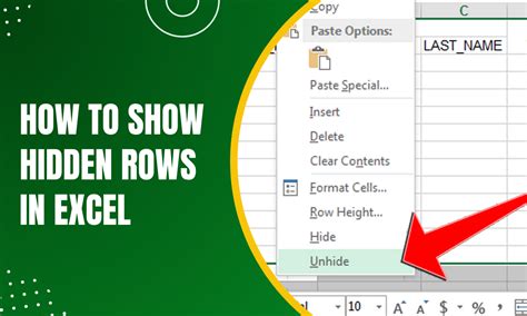 Hiding rows in Excel