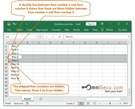 Excel Hidden Rows