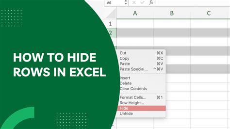 Best practices for hiding rows in Excel