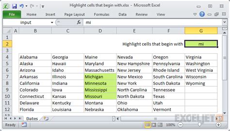 Excel Highlight Cells