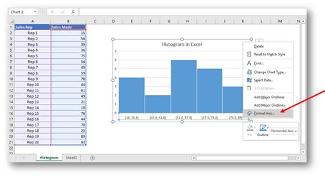 Excel Histogram Formatting