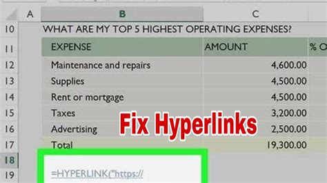 Excel Hyperlink Fix