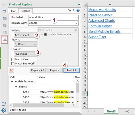 Excel Hyperlink Text Find Replace