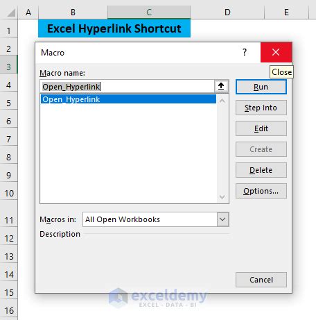 Excel Hyperlinks Shortcuts