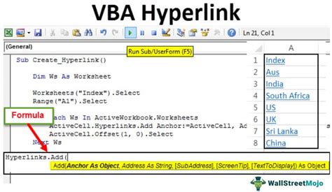 Excel Hyperlinks VBA