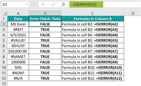 Excel IF and ISERROR Functions