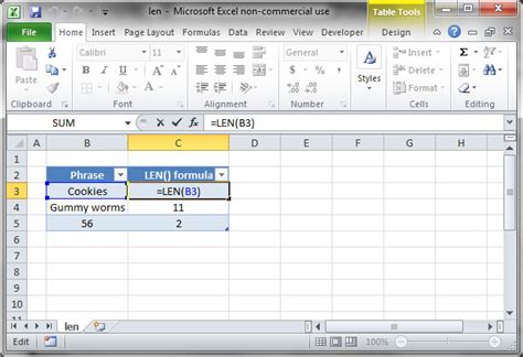 IF and LEN Functions to Check for Empty Cells Example