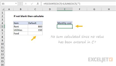 Excel If Not Blank Then Calculate