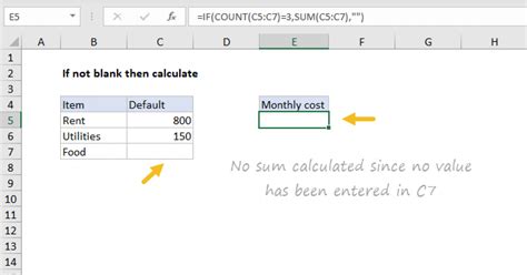 Excel If Not Blank Then Calculate Example