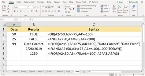 Excel IF and OR functions