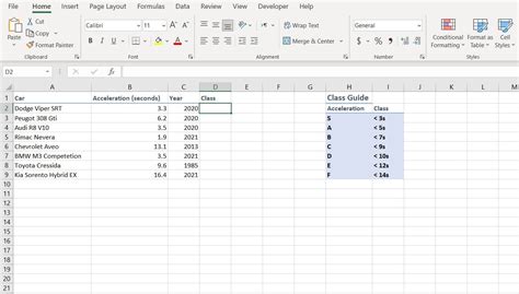 Using AND and IFS in Excel IF Statement