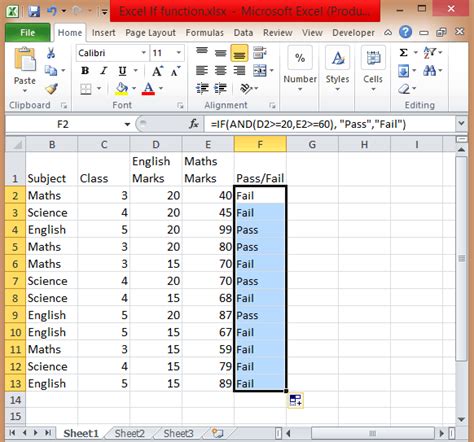 Excel IF Statement with AND OR