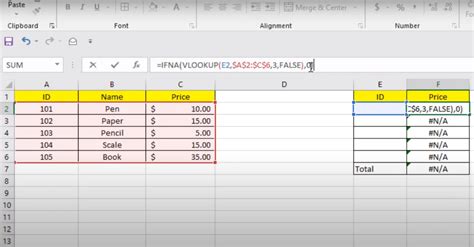 Excel IF statements with IFNA function