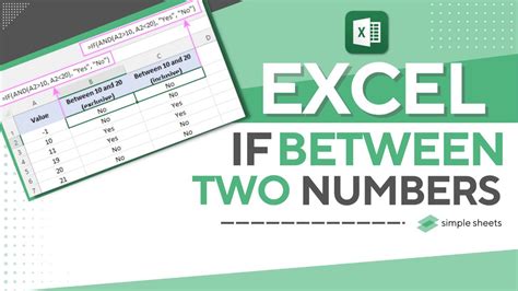 Excel IF value is between two numbers