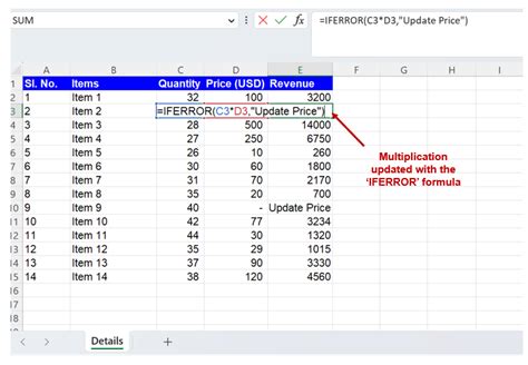 Using the IFERROR Function