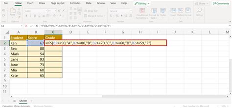 Excel IFS Function