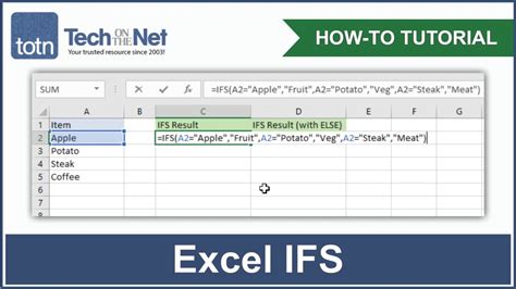 Excel IFS Function