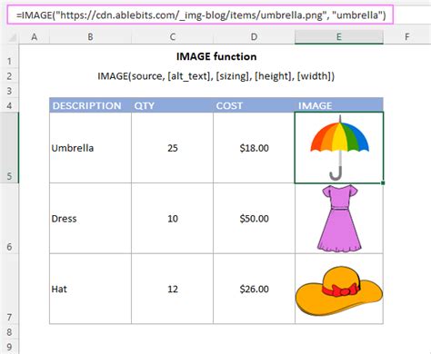 Excel Image Function