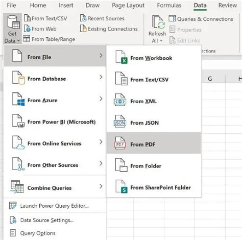 Excel import feature