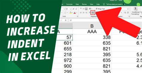 Excel Increase Indent Button