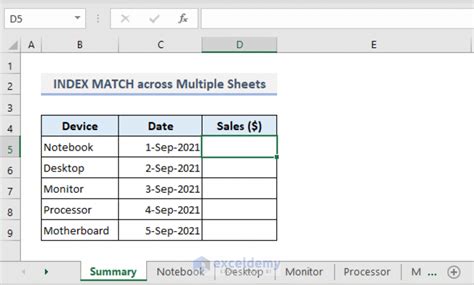 Using INDEX-MATCH across multiple sheets