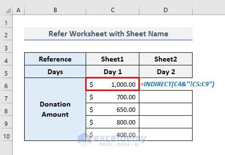 Excel INDIRECT Variable Sheet Name