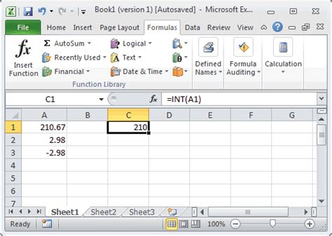 Excel INT and MOD Functions