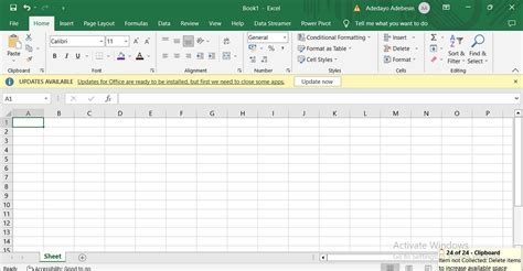 Excel interface