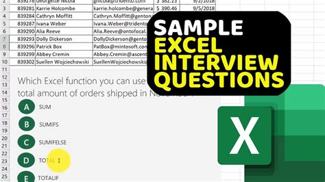 Excel Interview Questions