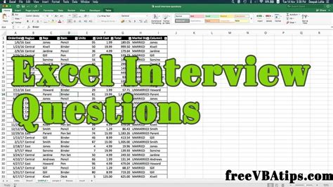 Excel Interview Questions