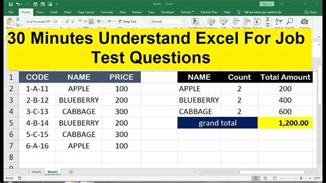 Excel Interview Test for Job Candidates