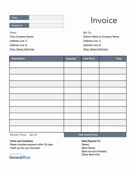 Excel Invoice Generator