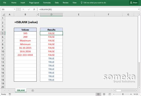 Excel ISBLANK Function