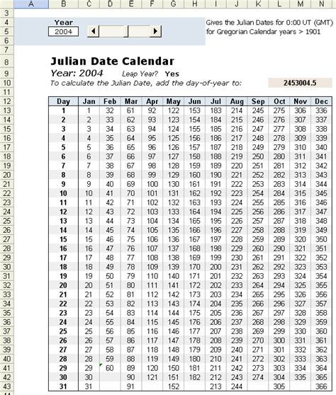 Excel Julian Date Calculator