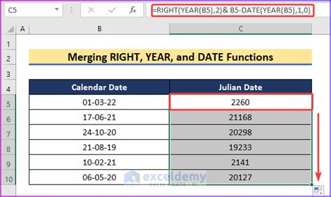 Excel Julian Date DATEDIF