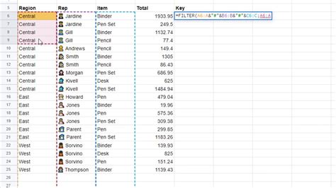 Excel key creation step 6