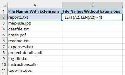 Remove Last 4 Characters in Excel