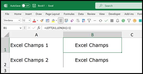 Remove Last Character in Excel