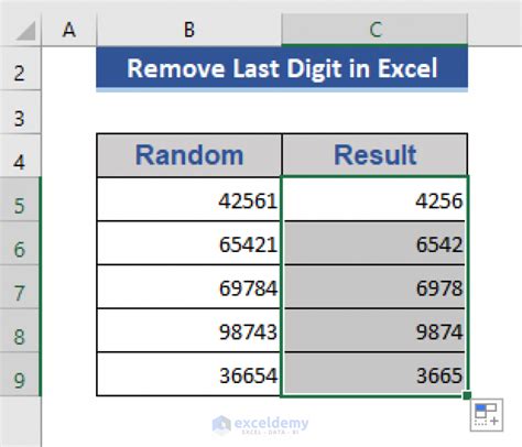 Excel Last Digit to 0 Method