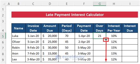 Excel Late Payment Interest Calculator