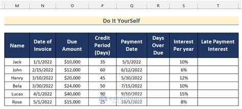 Excel Late Payment Interest Calculator Template