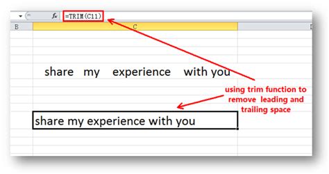 Excel Leading Spaces Example