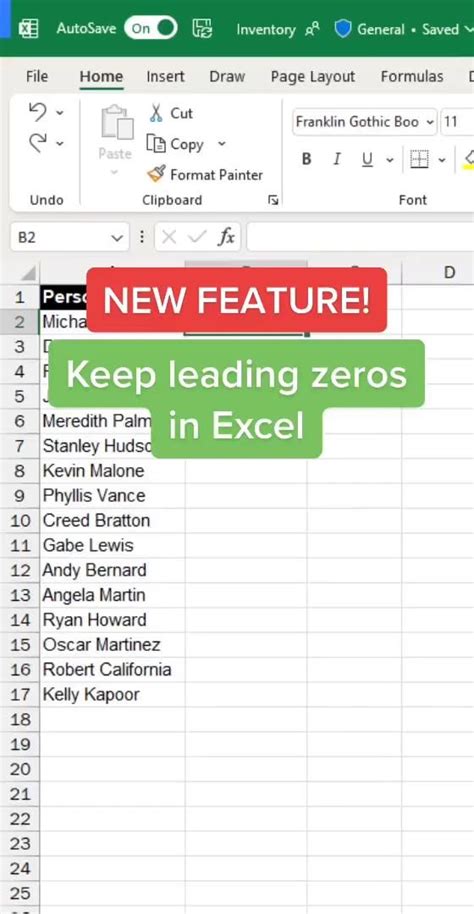 Leading Zeros in Excel Gallery 1