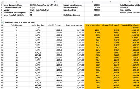 Excel Lease Amortization Template