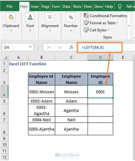 Excel LEFT and FIND Functions