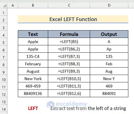 Real-world applications of the LEFT function